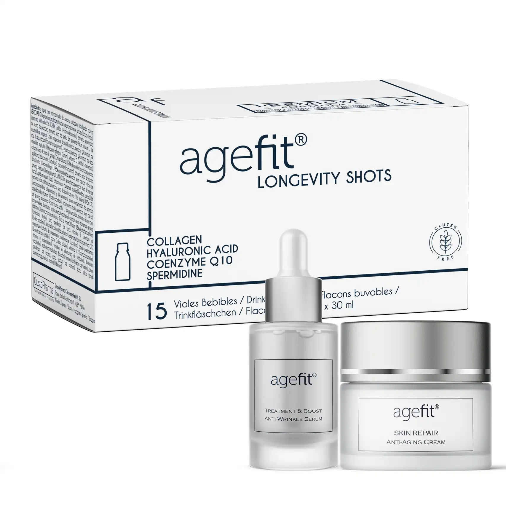 Pack Longevidad: Crema + Sérum + 15 Longevity Shots